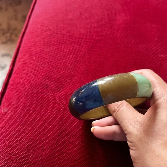 Multicolor Enamel Bangle Bracelet - Picture 7 of 9